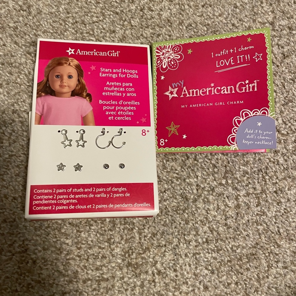 American Girl Silver Star and Hoop Earrings Set, 2 charms, and more earrings.